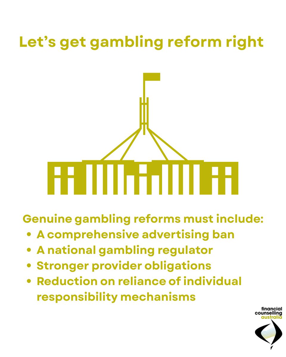 FCAupdate's tweet photo. The Federal Government has just introduced their gambling reform bill to the Lower House. It's a welcome move but the bill does not go far enough in its' current form. Lets get this right. https://t.co/SOXxgitUXe