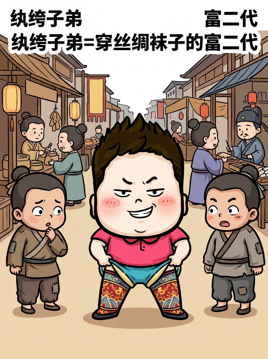 Banderhu368's tweet photo. 纨绔子弟=穿丝绸袜子的富二代

📖 ���代"绔"是套在小腿上的长筒袜。普通人用粗布做，有钱人用丝绸（纨）做。穿什么袜子，就暴露什么阶级。

所以"纨绔子弟"翻译成现代话就是：穿爱马仕袜子的富二代。

几千年了，识别有钱人的方式从来没变过——看细节。你的袜子出卖了你。 https://t.co/1CVlJPsb9T