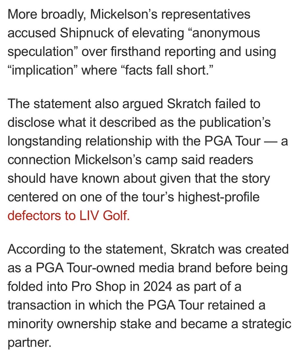MatthewDai52442's tweet photo. Mickelson breaks silence. I’m convinced this was a hit by the PGAT and so doesn’t Phil’s team. Disgraceful from scratch. https://t.co/LxI9QcwtJB