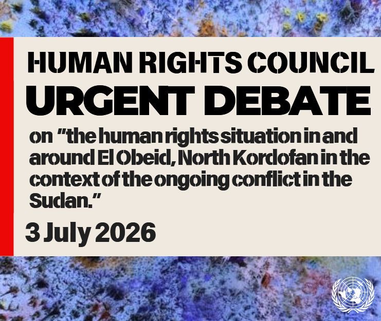 UNGeneva's tweet photo. #Sudan: The UN Human Rights Council will hold urgent debate on 3 July on the human rights situation in and around El Obeid. @UN_HRC

https://t.co/s8MT4fOztq https://t.co/ymgFY07t44