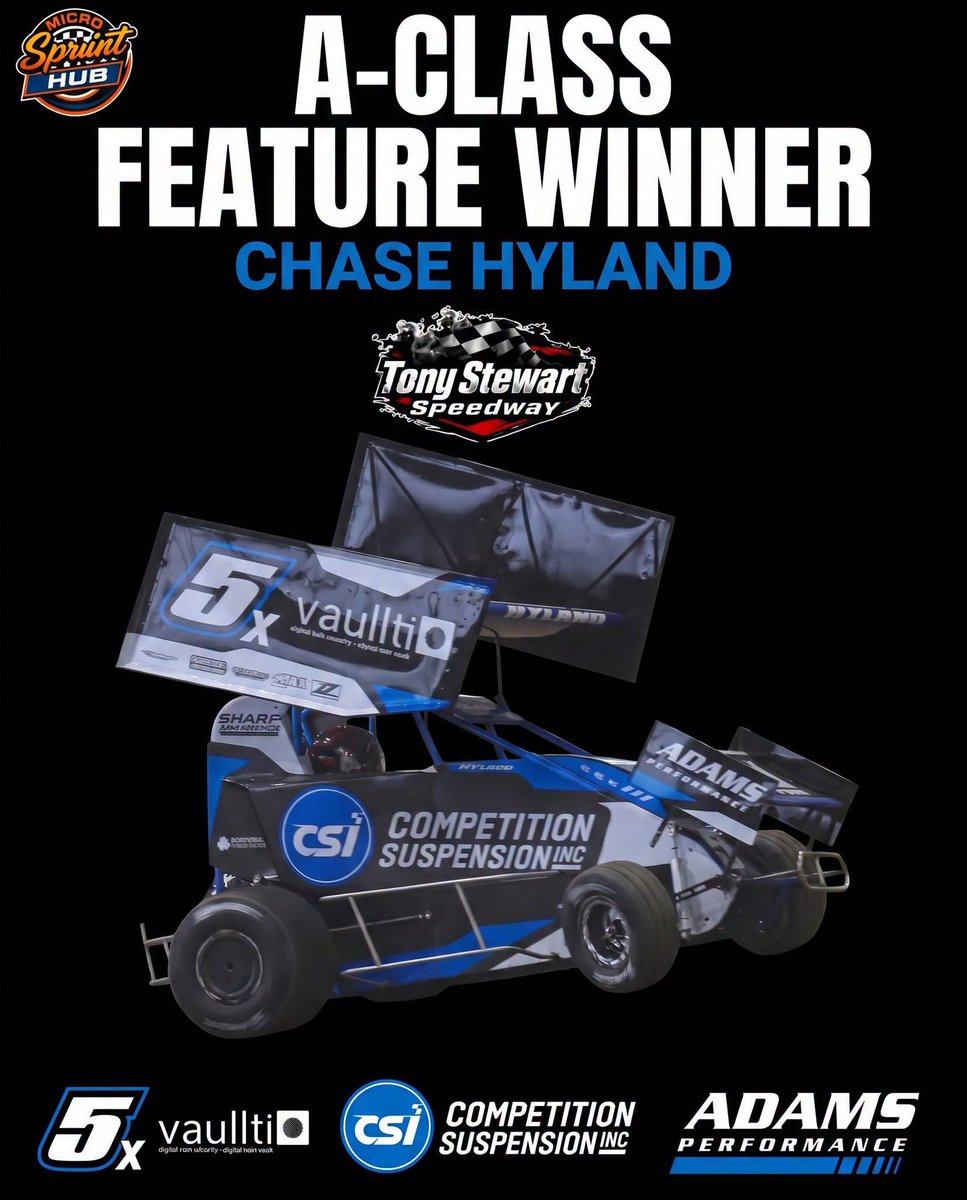 thejrob_19's tweet photo. Chase Hyland won last nights A-main at Tony Stewart Speedway on 7/30/26 https://t.co/p4QresG7L1