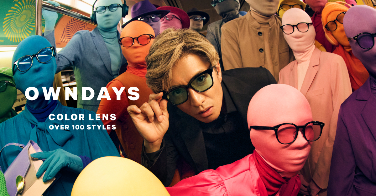 owndays_PR's tweet photo. COLOR LENS 〜OVER 100 STYLES〜

新CM「色の地下鉄」篇の世界で、カラフルな乗客等に囲まれた木村さん。
色とりどりの世界観をぜひお楽しみください👓

https://t.co/n5YH61a5nI https://t.co/UyYsWvBTSU