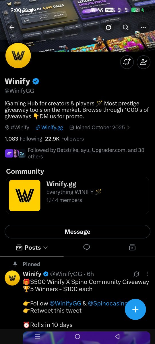 krazybane30's tweet photo. @WinifyGG @Spinocasino Good luck 🍀 https://t.co/ErgfPBNfEf