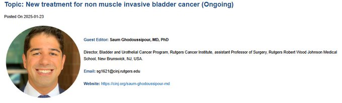 UTJeditor's tweet photo. Special Topic-New treatment for non muscle invasive bladder cancer, leaded by Prof. Saum Ghodoussipour Welcome to submit!     
Read the full introduction here:  https://t.co/ABdQF5Ev3J
Submission Link: https://t.co/5JyOtpRql9 #onlineSubmissions https://t.co/CDiU9U93H6