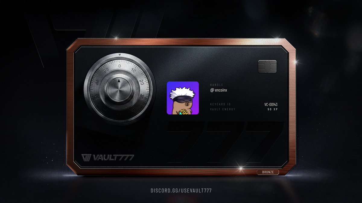 encoinx's tweet photo. Unlocked my Vault Card. 🔐
Now every mission gets me closer to the next tier.
Let’s see how fast I can make it to Diamond. 💎
@UseVault777 #Vault777 https://t.co/OnrCjPxLCz