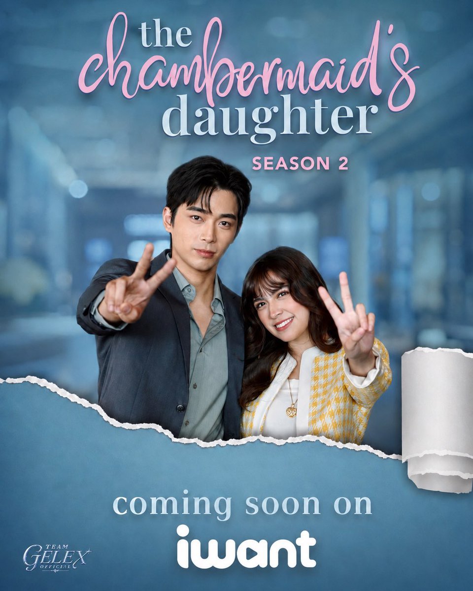 teamgelexofc's tweet photo. 𝐒𝐄𝐀𝐒𝐎𝐍 2 𝐍𝐀, 𝐆𝐄𝐋𝐄𝐗𝐈𝐀𝐍𝐒! 💙✨

Hannah and Daniel are officially coming back to serve kilig, tension, and chemistry that hits different! 

𝙏𝙝𝙚 𝘾𝙝𝙖𝙢𝙗𝙚𝙧𝙢𝙖𝙞𝙙’𝙨 𝘿𝙖𝙪𝙜𝙝𝙩𝙚𝙧 𝙎𝙚𝙖𝙨𝙤𝙣 2 is coming soon on iWant — and yes, we are seated, ready, and fully booked for this new GeLex era. 👀

From manifesting to celebrating, GeLexians made it happen. Now it’s time to give all-out love and support for another chapter of our favorite duo!

𝗧𝗖𝗗2, 𝗪𝗘 𝗔𝗥𝗘 𝗥𝗘𝗔𝗗𝗬 𝗙𝗢𝗥 𝗬𝗢𝗨! 🙌🏻

#GeLexTCD2oniWant
#GeLex | #GeLexians
@BGYO_Gelo |@alexailacad
 @ofc_iwant | @vaughnic | @itsmereynabs