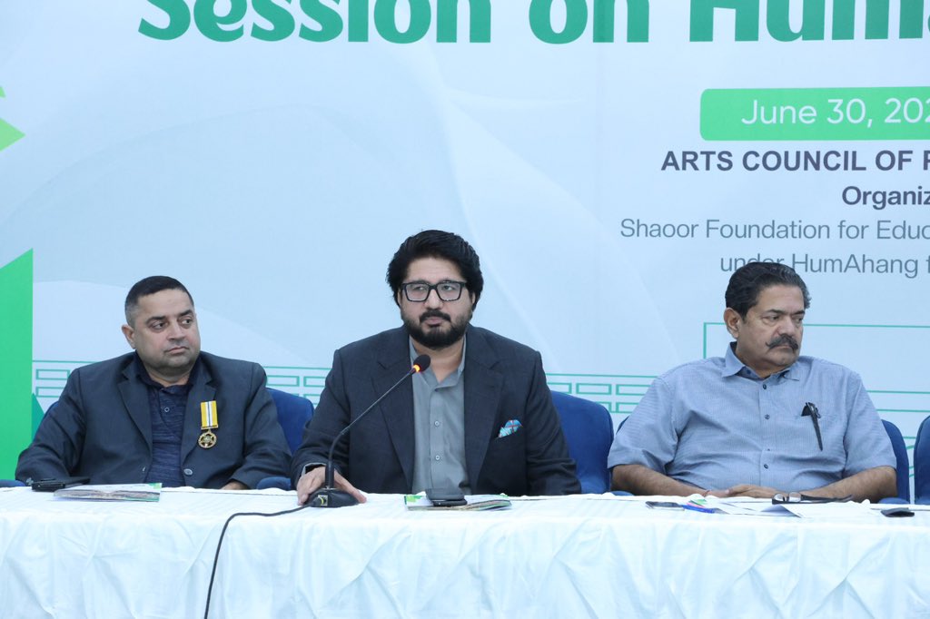 Mahezz's tweet photo. Honored to participate in the Provincial Consultative Session on Human Rights under the HumAhang for Rights initiative, organized by the Shaoor Foundation for Education & Awareness (SFEA) at the Arts Council of Pakistan, Karachi.

I shared my perspective as an opposition parliamentarian on the responsibility of legislators to protect constitutional rights and stressed that minority rights are human rights. Strong laws must be matched with effective implementation, accountability, and equal opportunities for every citizen.

#HumanRights #HumAhangForRights #SFEA #MaheshKumarHasija #SindhAssembly #MinorityRights #Equality #Karachi