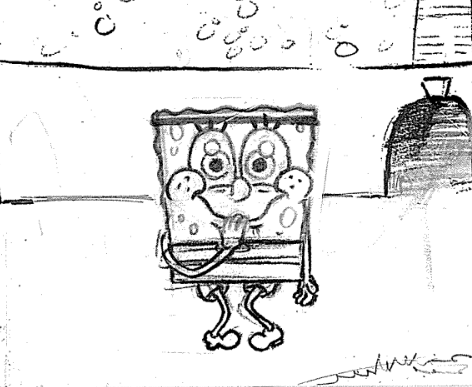 ArtofSpongebob's tweet photo. A drawing from "The Frycook Games." https://t.co/UELtIzaVjI