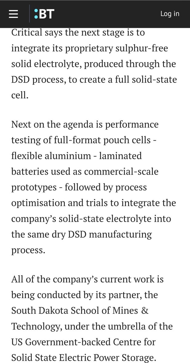 YellowStripeASX's tweet photo. $CRR $26M MC $CRR #SolidState #BatteryTech News on @brisbanetimes today👇💥
⏩️@Critical_CRR has scored a significant third-party endorsement for its #SolidStateBattery program, after its optioned dry supersonic deposition, or “DSD”, cathode technology was validated in the peer-reviewed international journal Electrochimica Acta⏪️
⏩️DSD is a solvent-free and binder-free manufacturing method that builds a battery cathode in a single dry step⏪️
⏩️ $CRR technique removes the costly, toxic & energy-intensive stages of conventional “slurry” based manufacturing, which requires mixing materials with solvents and binders before coating them and baking them in large, high-temperature ovens⏪️
https://t.co/8mY8h7FFUs