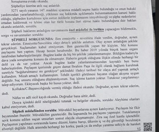 DinerGke's tweet photo. Önceki akşam gözaltına alınan Fatma Sibel Gürcihan (63) dün tutuklandı. Gazetecilik yaptığını belirten Gürcihan'ın tutuklanma gerekçesini, eski bakan Berat Albayrak ile ilgili attığı bir tweet oldu. Gürcihan, 'yanıltıcı bilgiyi yayma' ve 'tehdit' suçunu işlemekle suçlanıyor. https://t.co/F9Hqkf9Q2c