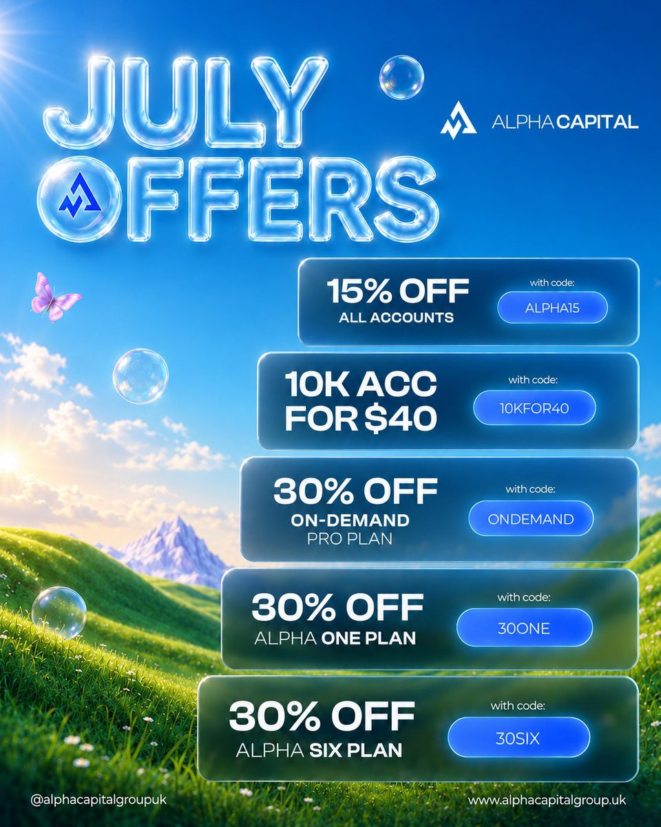 traderpercy's tweet photo. JULY OFFERS ARE LIVE!!

Sign up to https://t.co/5i7BaWaVoN

Start trading with $10k account with just $40! 
Use code: 10KFOR40 https://t.co/UoyY3Fd9BD