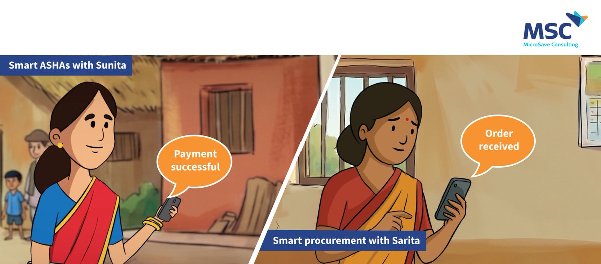 MicroSave's tweet photo. Smart payments can help ensure health workers & rural entrepreneurs get paid on time. Our last two videos shared how timely payments can shape their lives. As we wrap up this series, where else do you think these payments could make an impact?​

​Share your thoughts below and check out our videos.​

1) Smart ASHAs with Sunita: https://t.co/I3VK5OHkfY  ​
2) Smart procurement with Sarita: https://t.co/aywVtFnDRN  ​

#egovernance #DigitalPublicInfrastructure #SmartPayments #GovTech #digitalPFM #ASHAWorkers #RuralHealthcare #CommunityHealth

@gatesfoundation @ADB_HQ @WorldBankGroup @UNICEF @UNDP @eGovFoundation @everwell_health