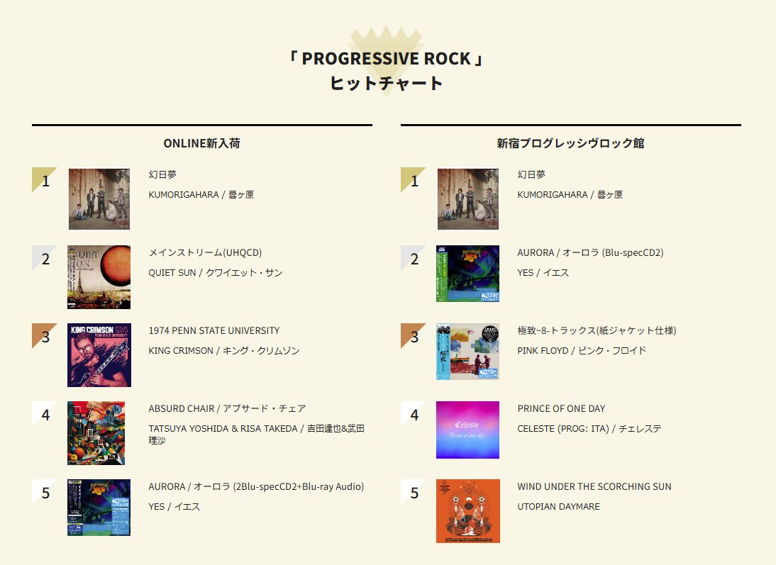ディスクユニオン プログレッシヴ・ロック (@pro_uni) / Posts / X