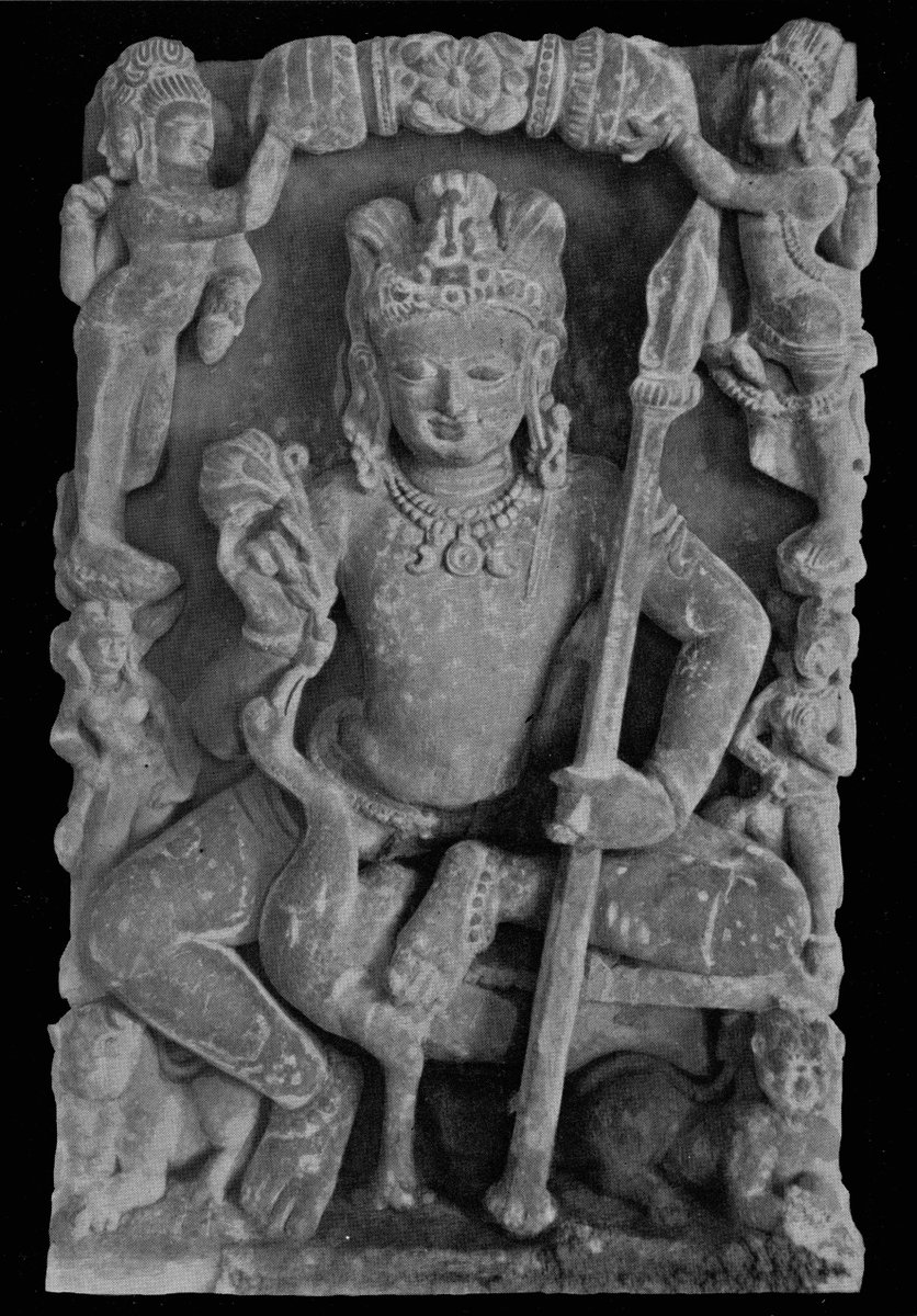 b0red_historian's tweet photo. Kartikeya, holding a spear, with his peacock vahana. Kannauj, Uttar Pradesh. 8th cent. CE. https://t.co/IQfFwH1Hcz