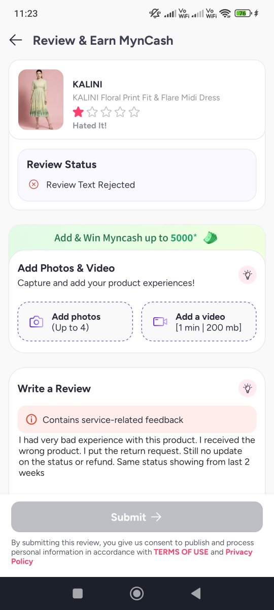 bs_ambati's tweet photo. @Walmart @WalmartWorld @WalmartinIndia @Flipkart @myntra @MyntraSupport we have sent review and they even scared to post in site and @myntrasupport is highly  uneducated and not fit for support team https://t.co/xWMQldlU6N