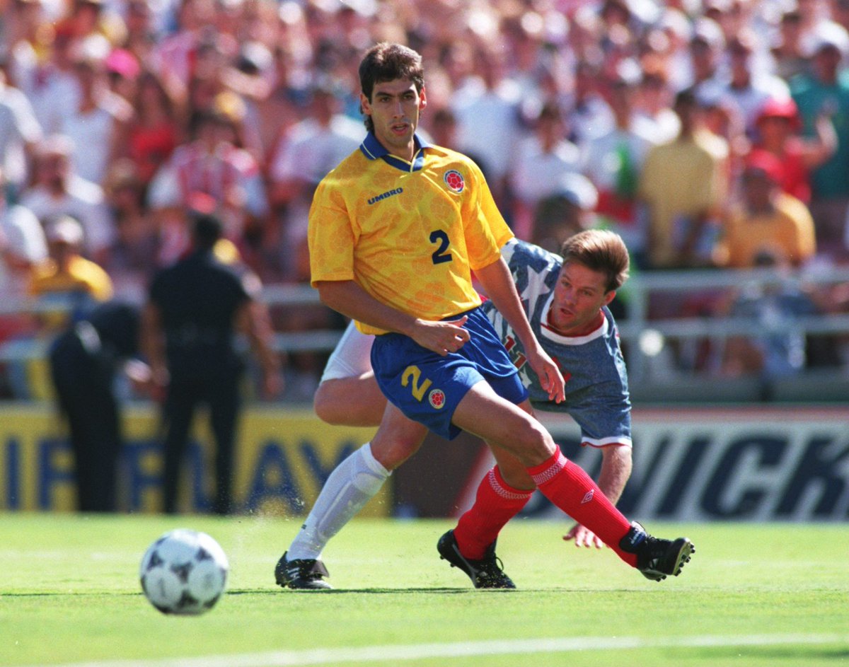 80s90sfootball's tweet photo. Remembering Andres Escobar, who was tragically shot dead in Medellín 32 years ago today 🙏 https://t.co/V4gPMX9N2Q