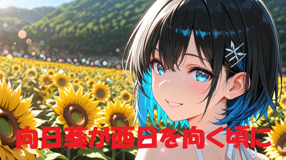 本日18時、奏の新しい歌を公開しました。 タイトル：向日葵が西日を