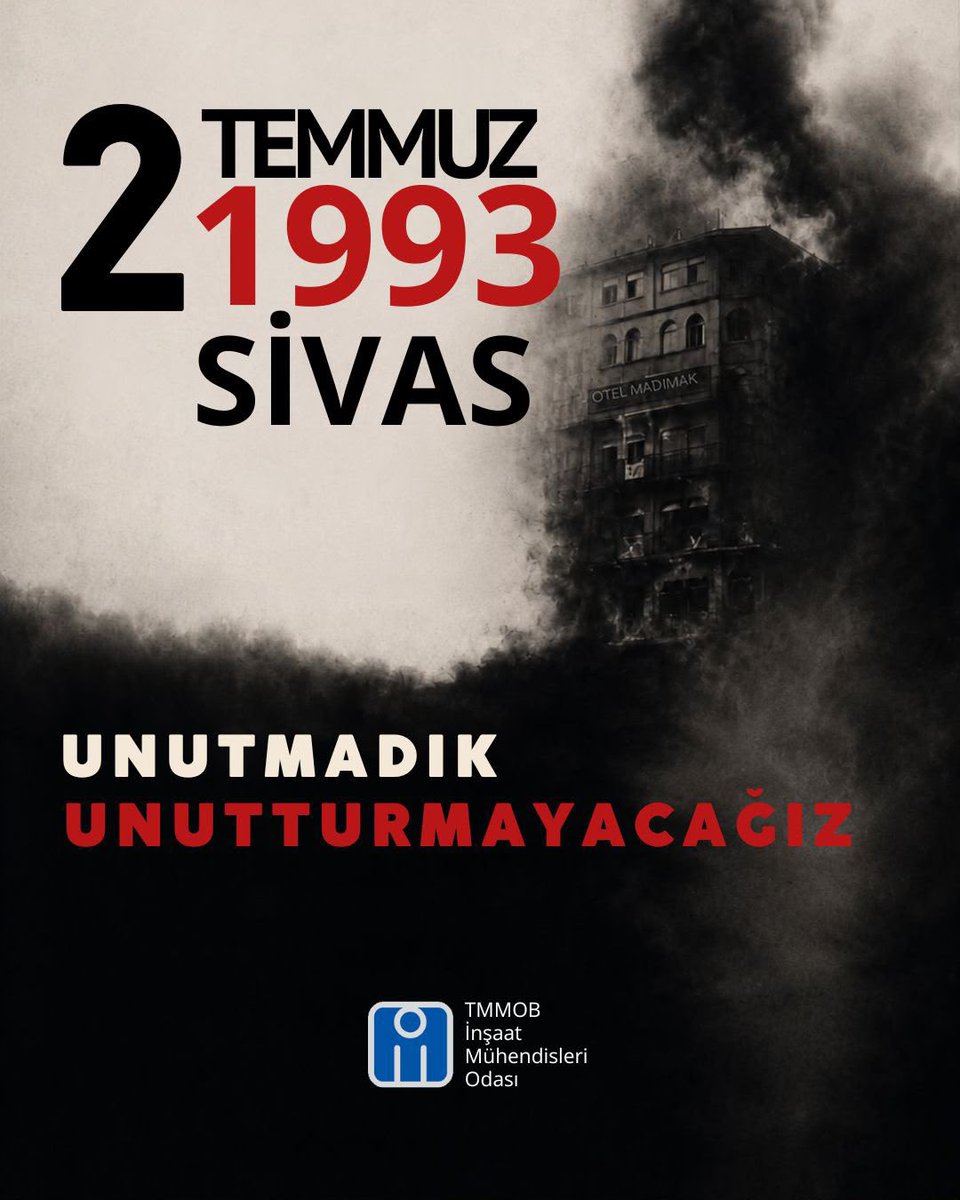 imomerkez's tweet photo. ⚫️ 2 Temmuz'u unutmuyor, Sivas Katliamı'nda yitirdiklerimizi saygı ve özlemle anıyoruz. Benzer acıların bir daha yaşanmaması için barışı, demokrasiyi, laikliği ve kardeşliği savunmaya devam ediyoruz. https://t.co/KoffriUk8e