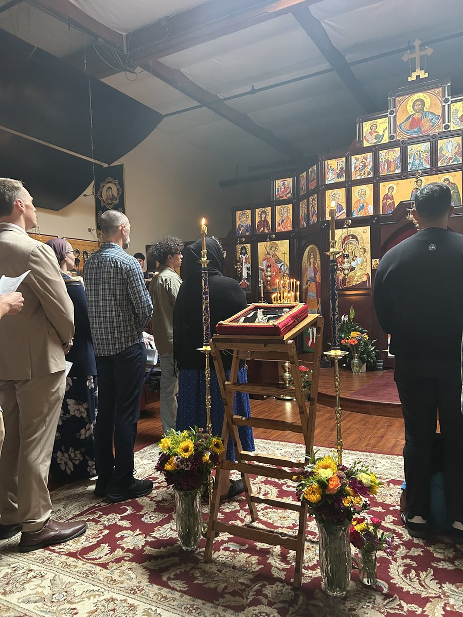 frmilovan's tweet photo. The epitrachelion of Saint Porphyrios, Wonderworker of Kavsokaliva was at the local OCA parish this evening. We served an Akathist dedicated to the Saint and received his blessing https://t.co/upSHKOl4jW