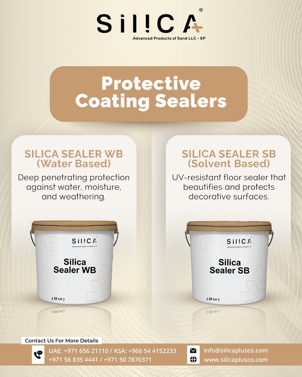 silica_plus's tweet photo. Give your surfaces the protection they deserve. 
From water resistance to UV protection, SilicaPlus sealers are designed to enhance durability and appearance.

Get in touch for expert recommendations.

Call: +971 656 21110, Mob. Nos.: UAE +971 56 835 4441, +97150 7870371; KSA: +966 54 4152233 
Visit: https://t.co/3GRUMnHVEw 
Email: info@silicaplusco.com

#silicasanduae #industrialmaterials #glassproduction #turfsand #filtrationsand #foundrysand #landscapingsolutions #customsandsupply #bulkmaterials #silicaplus #silicasandsupplier #silicasandsupplieruae #silicafloursupplier