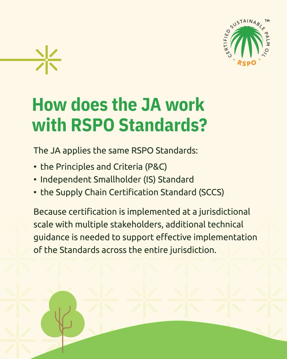 RSPOtweets's tweet photo. No one actor can sustain a supply chain alone.

The RSPO Jurisdictional Approach (JA) works at the jurisdiction level, aligning governments, businesses, smallholders, and communities together.

Swipe through to see how 👉

#RSPO #SustainablePalmOil #RSPOJurisdictionalApproach https://t.co/c9eXnfpjWB