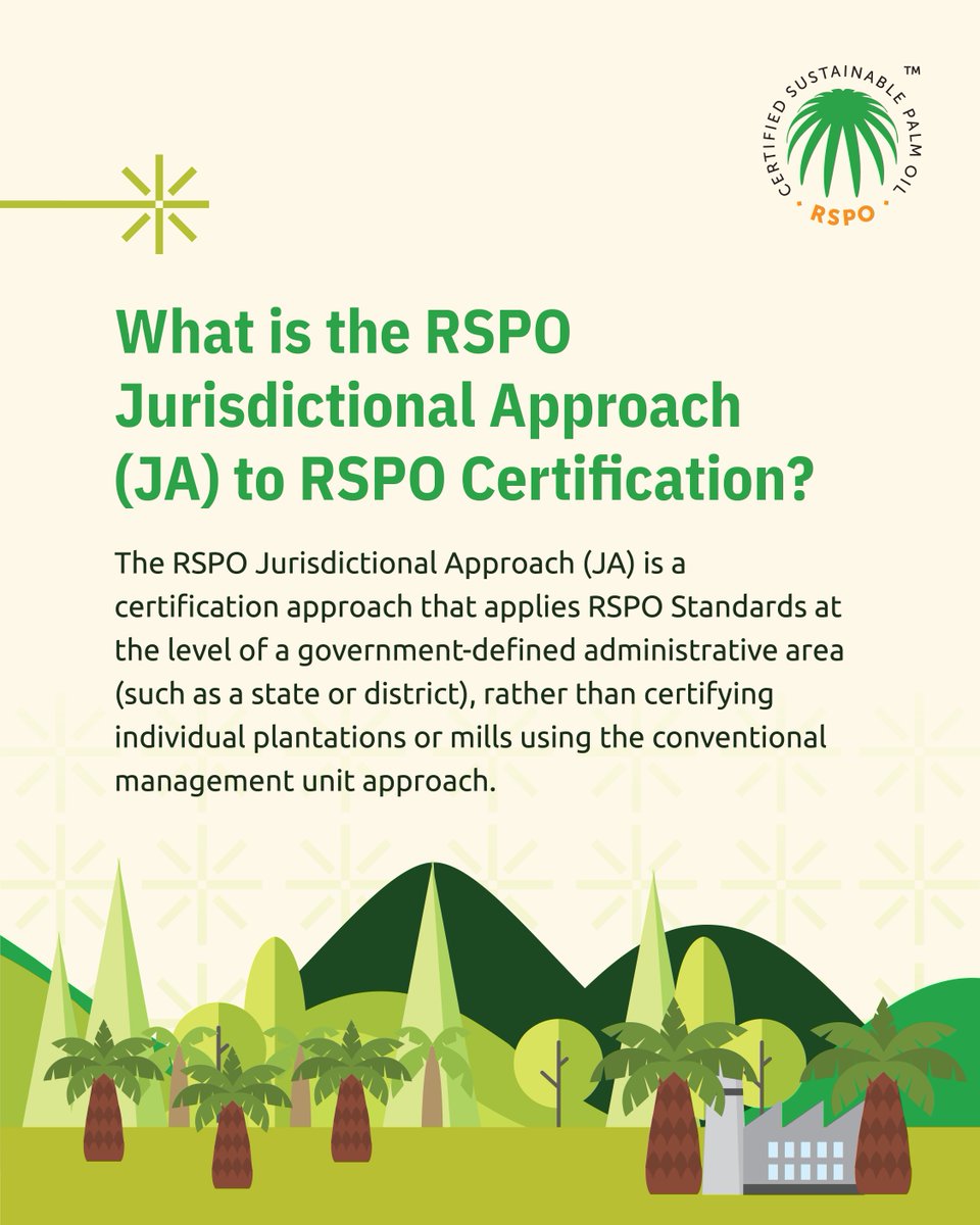 RSPOtweets's tweet photo. No one actor can sustain a supply chain alone.

The RSPO Jurisdictional Approach (JA) works at the jurisdiction level, aligning governments, businesses, smallholders, and communities together.

Swipe through to see how 👉

#RSPO #SustainablePalmOil #RSPOJurisdictionalApproach https://t.co/c9eXnfpjWB