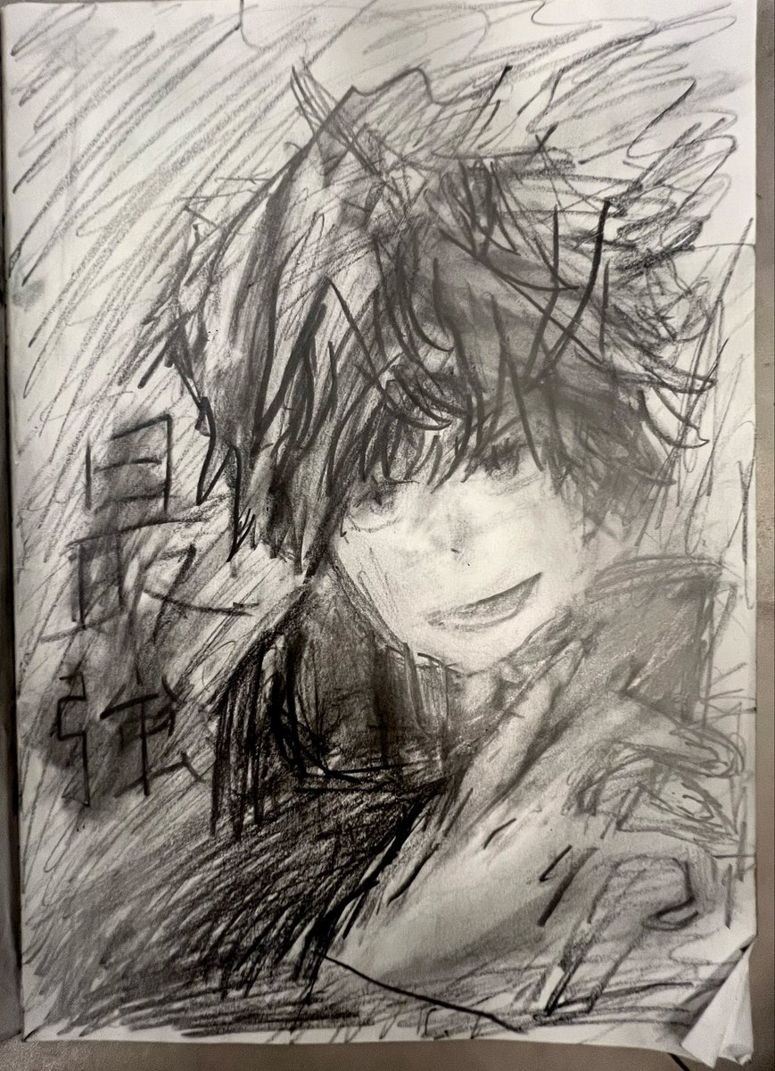 小3息子、休み時間に描いたらしい。 いつ濃淡覚えてきたのーー