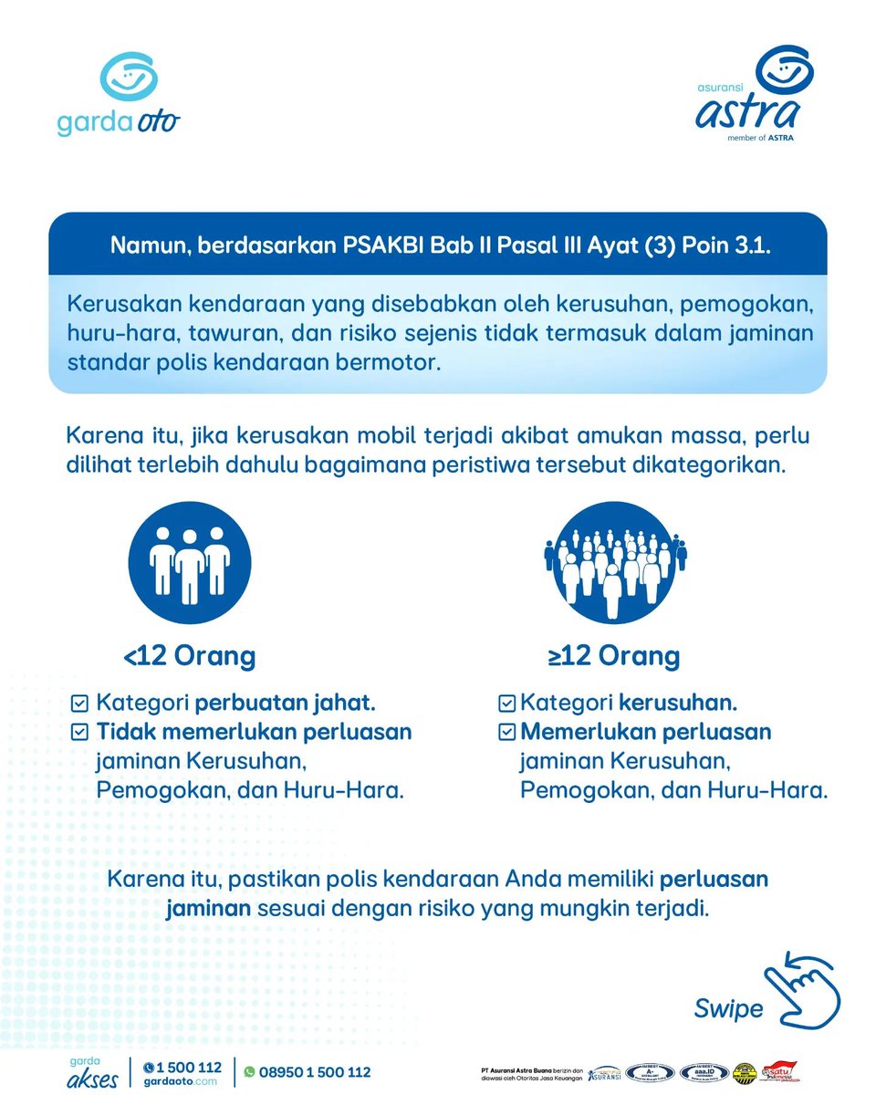GardaOto's tweet photo. Mobil listrik dikeroyok massa... apakah klaim asuransinya tetap berlaku? ⚠️

Simak penjelasan lengkapnya, lalu share #POMinfo ini ke kerabatmu! 👀

#TenangAdaGardaOto #AlwaysDriveSafely #PeaceOfMind #GardaOto #AsuransiAstra https://t.co/oleFto2dud