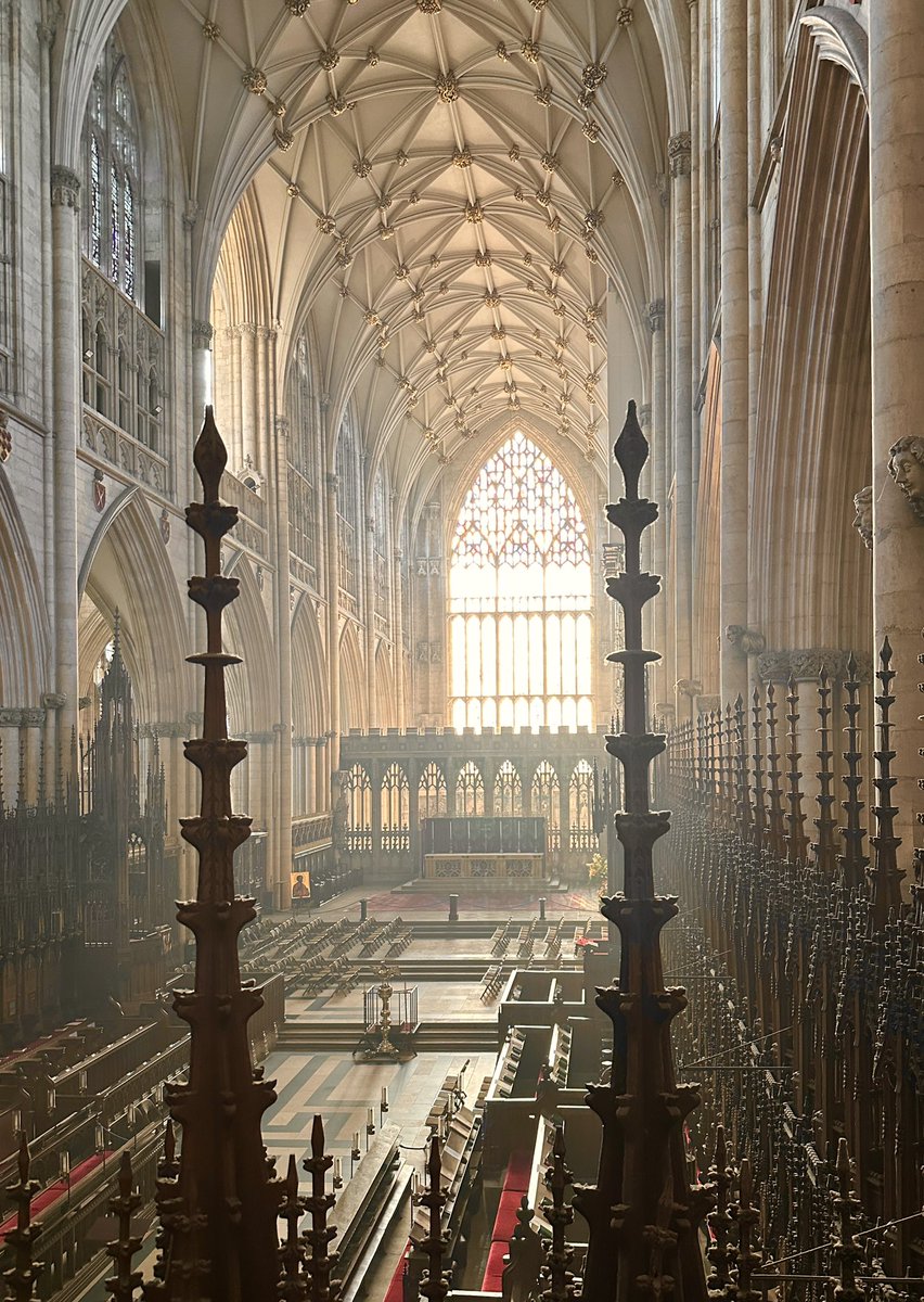 fotofacade's tweet photo. The spirit of place is often difficult to define in a photograph. For me, this comes close. First light streaming through York Minster's Great East Window. One of those fleeting moments that has stayed with me ever since I pressed the shutter button. https://t.co/YrQhJZIJsh