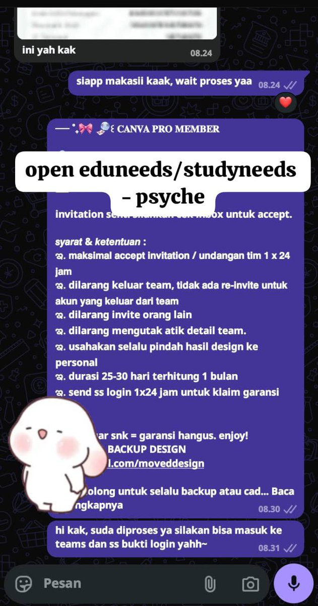psyche_work's tweet photo. ridi canva harian dan bulanan, chatgpt, unlock scribd 2k/file full garansi jugaa yaa
https://t.co/0Hp4Kcmuab #zonauang https://t.co/RBBQ8L9mZ6