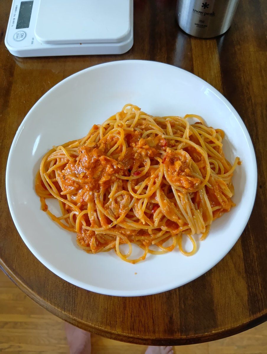本日のご飯 2026/07/02 ツナのトマトクリームパスタ 一つ前の投稿で 