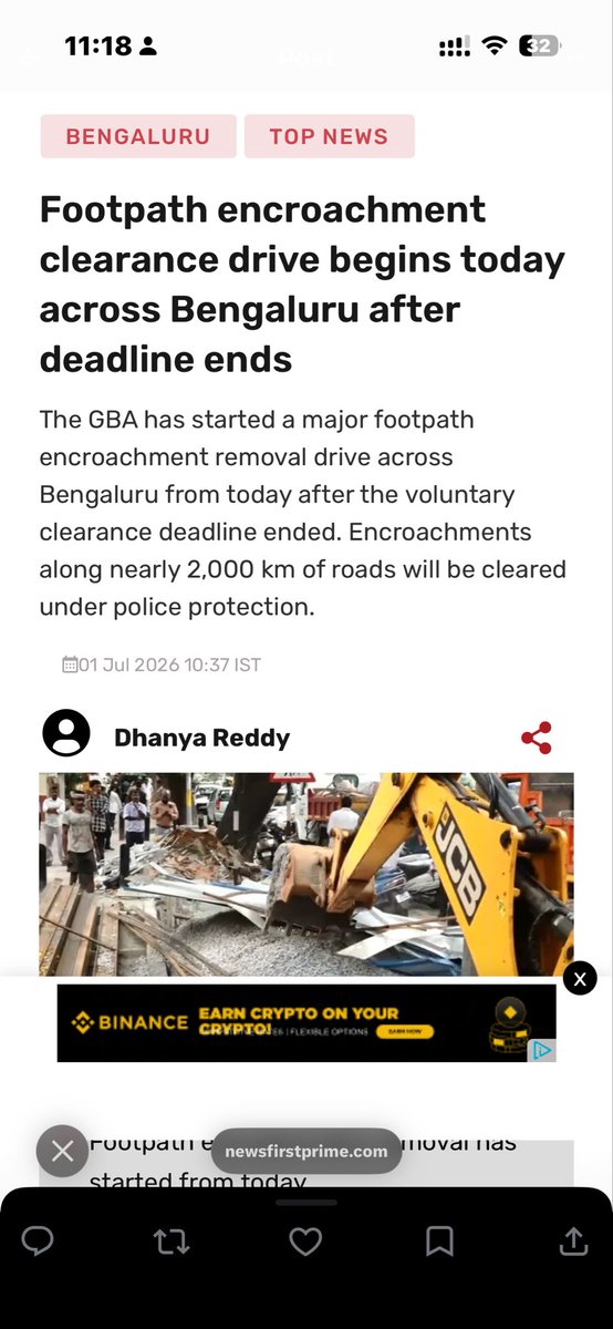 JsivaUrbantranz's tweet photo. Good to see #Bengaluru Development Minister @krishnabgowda taking the Supreme Court’s order on the Fundamental Right to Walk seriously and beginning action on the ground by #reclaiming footpaths. @DKShivakumar @indSupremeCourt 

By making footpaths a visible #priority, he is also setting a clear #benchmark on which citizens will #judge the success of this initiative. After all, protecting pedestrians is not just about mobility—it is about protecting a #fundamental right.

I hope more #cities and #states take inspiration from this and start implementing the spirit of the judgment. Safe, obstruction-free footpaths should become the norm across India.

@CMOTamilnadu @ncbn @RevantRedd @vdsatheesan 

#RightToWalk #Walkability #RoadSafety #UrbanMobility #Footpaths