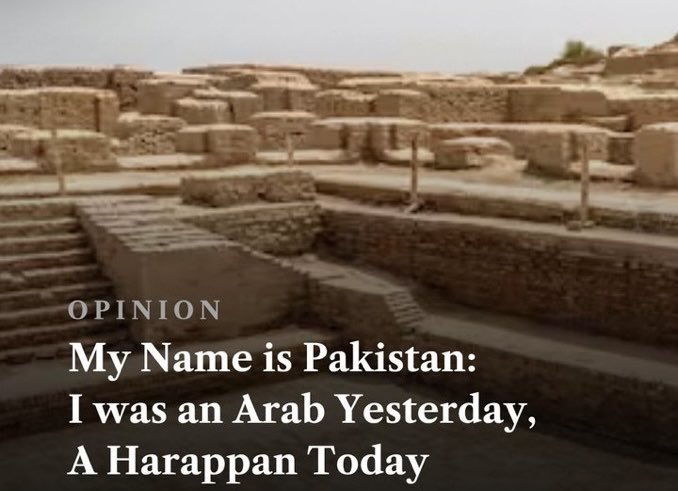 Crystal_x_Clear's tweet photo. Problem with Islamic Republic of Pakistan trying to own up the Harappan civilisation (2500 BCE) is its insistence on not disowning Islamic mind which explicitly proclaims that before the arrival of Islam there existed a world of Jahiliyat, forcing them to disown the excellence achieved by the Harappans.

Aitzaz Ahsan, one of the proponents of the idea of forcing Pakistanis to own up the legacy of the ‘Indus Man’ and Harappan civilisation, insists that a ‘Pakistani’ must embrace his ‘Indian-ness’ in order to claim his identity. He argues that by denying the Indian-ness, the Pakistani denies the Indus.

But to accept the Indian-ness, a Pakistani will essentially dilute the existential identity built around the binary of two nation, enemity to India and place of Islam.  Thus this newfound love for Harappans is a gimmick which a confused state of Pakistan and its confused identity wants to play around with no major outcomes.

So all this facade of Pakistani being the Indus Man and Pakistan being the inheritor of Harappan legacy is a manufactured myth for temporary show.