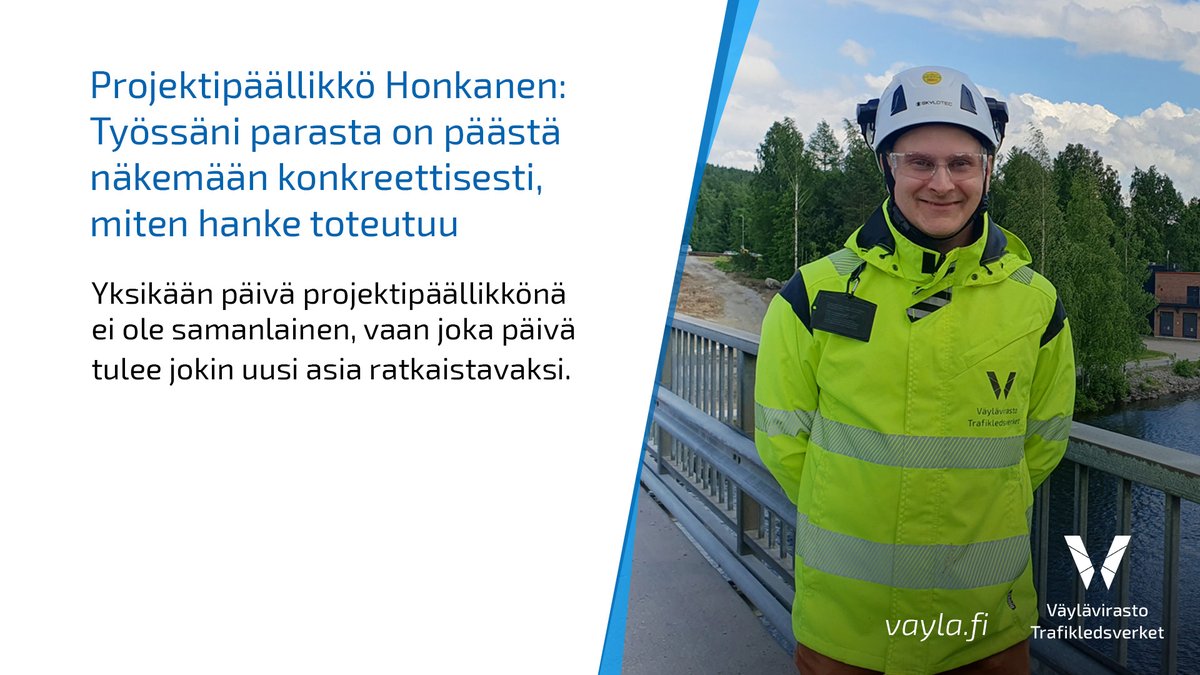 vaylafi's tweet photo. ❓Kysyimme projektipäällikkö Sami Honkaselta, mikä on hänen työssään parasta.

💬"Työssäni parasta on päästä näkemään konkreettisesti, miten hanke toteutuu ja väyläverkko kehittyy", Honkanen kertoo.

✏️Lue lisää: https://t.co/TaoLDrvZ19

#rakentaminen #infra https://t.co/fEy69473Uy