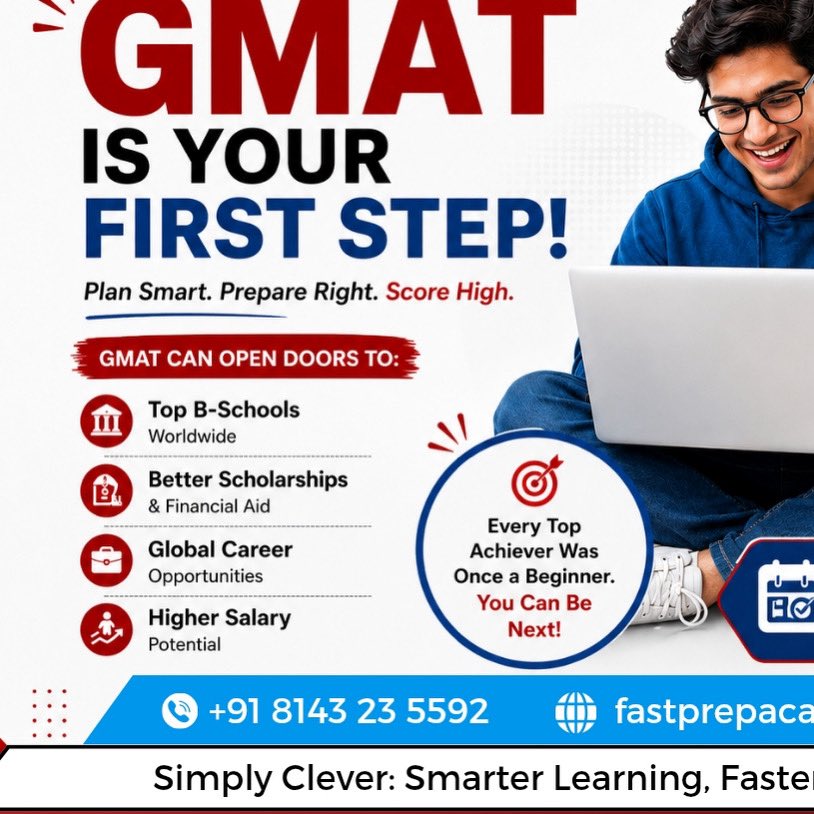 fastprepacademy's tweet photo. Dreaming of a top B school?
GMAT is the best gateway for your bright career.
#gmat #mba #bschools #online #fastprep https://t.co/UTra72H8hN
