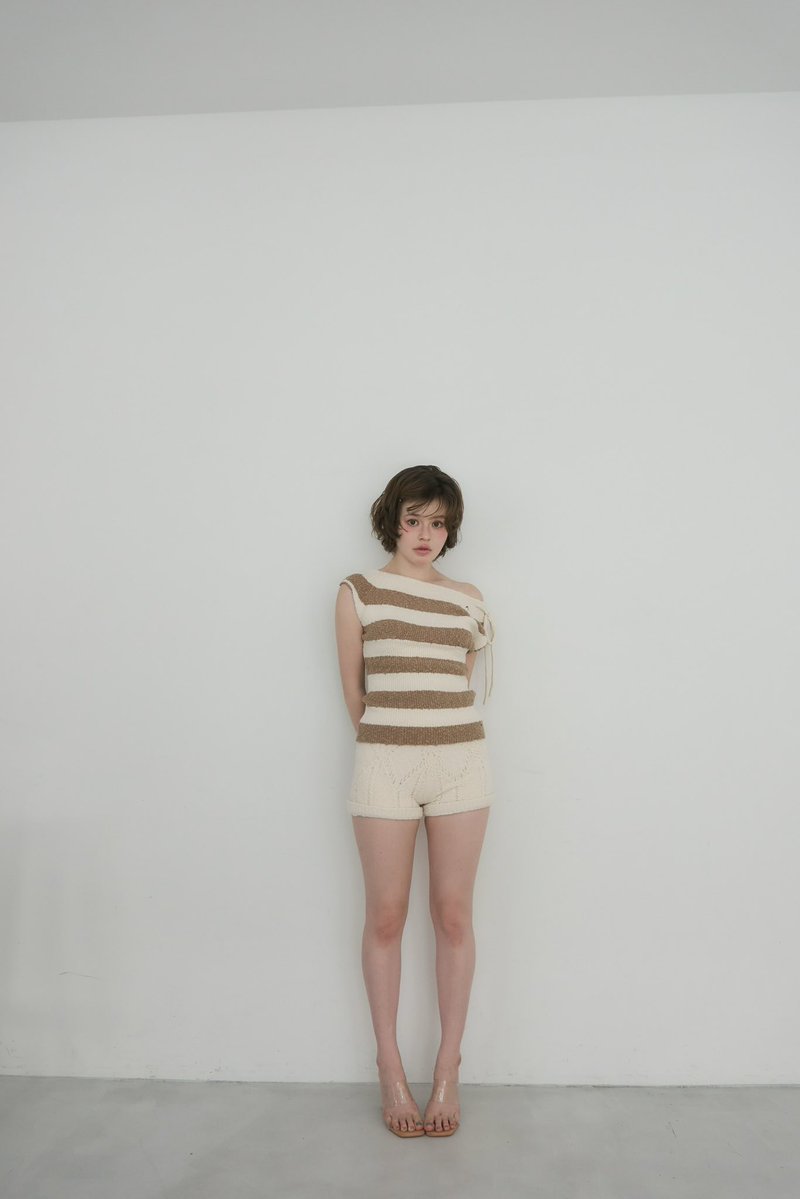 Connie pants set up color pink/beige ¥17,600-tax in ぽこぽことした