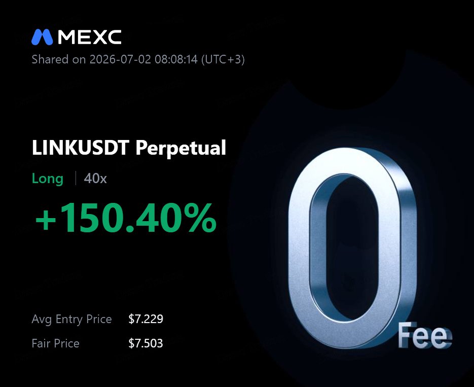 Dose4Trading's tweet photo. تحديث صفقة $LINK 🎯

طار السعر من منطقة الدخول (7.250$ - 7.040$) وجبنا الهدف الأول 7.380$ وفي طريقنا للتاني 🚀

النتيجة: +150% ربح صافي 💰
أمنا جزء من الأرباح والستوب على الدخول، مبروك للي دخل معانا 🤍

#جرعة_تداول #LINK https://t.co/PLjJu4P925