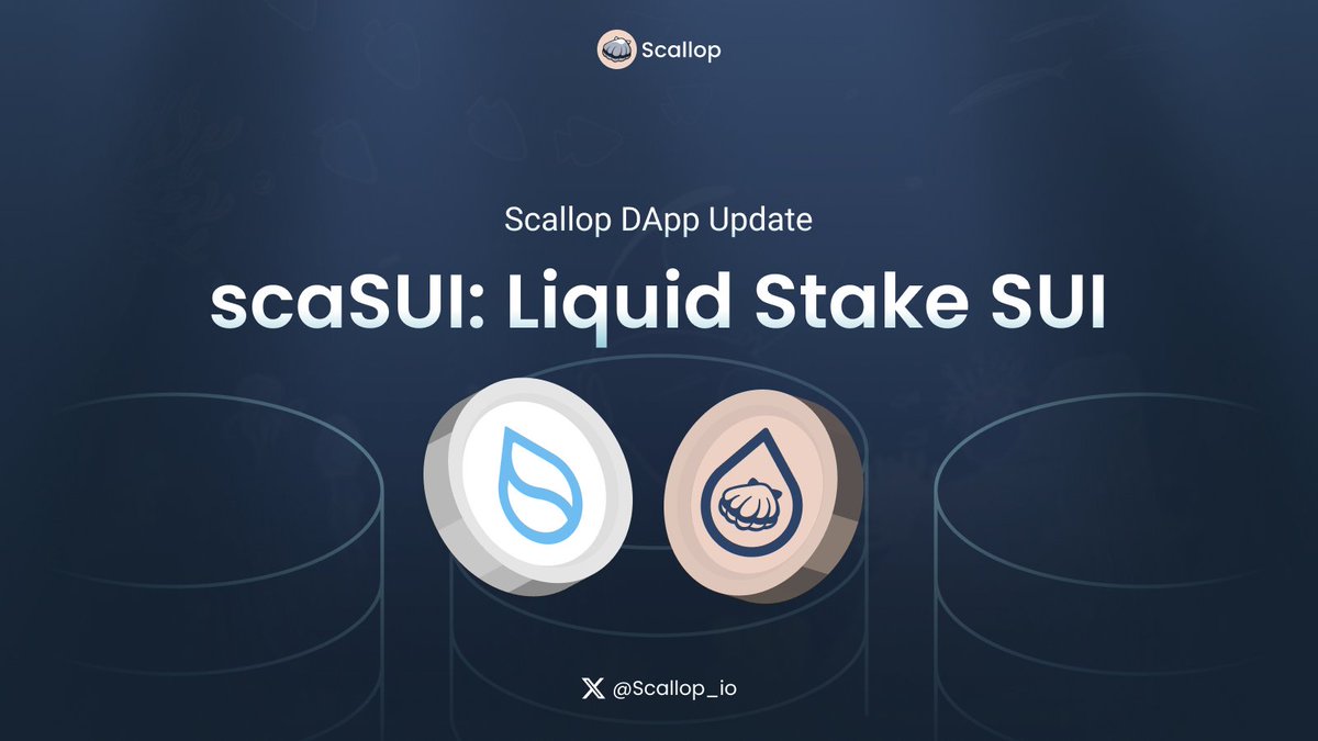 Scallop_io's tweet photo. 💧 scaSUI is Now Live on Scallop!

Scallopers can now stake SUI directly through the dApp and receive scaSUI.

scaSUI is also available across Scallop with:
✅ A dedicated lending pool
✅ Collateral support
✅ 85% collateral weight

Put your SUI to work with scaSUI today 🐚

Start here: https://t.co/pPwoxMo7zX