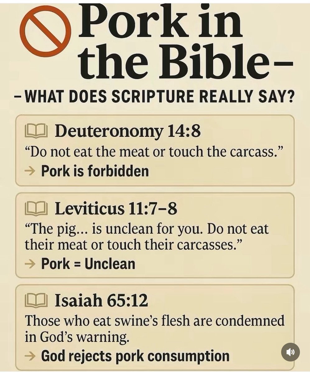salahudeen33's tweet photo. What does Bibles says about Pork??? https://t.co/0lQrtgN16a