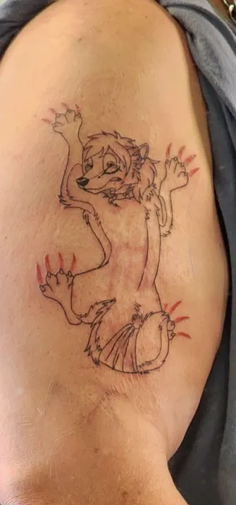 Diogee379's tweet photo. so rather than being emo and cutting, im gonna be a coloring book lol

got the lineart done professionally, idess made the art years ago

im gonna color it myself.  did my arm and foot and it hasnt rotted off so..... https://t.co/K96cQSoZtN