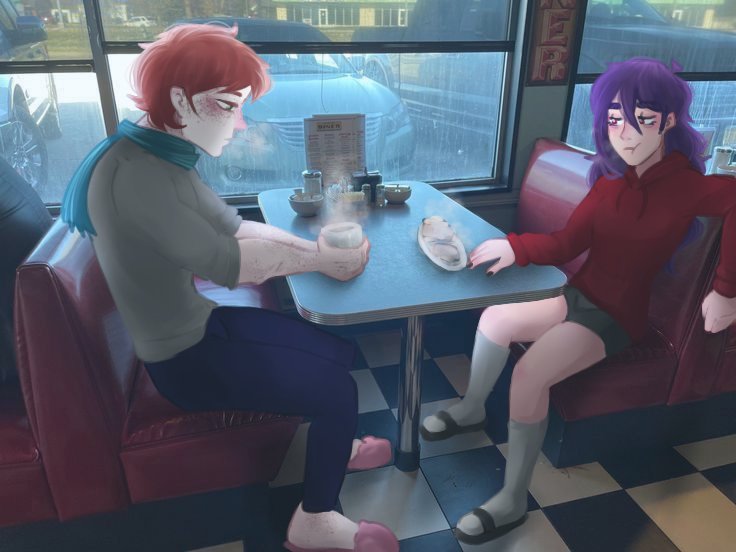 mora_katsuki's tweet photo. I just saw these guys dinning, they seem familiar tho... 
#OCㅤㅤ #realnotfake #digitalartㅤㅤㅤㅤ #drawingㅤㅤ https://t.co/lyJZwBNR9R