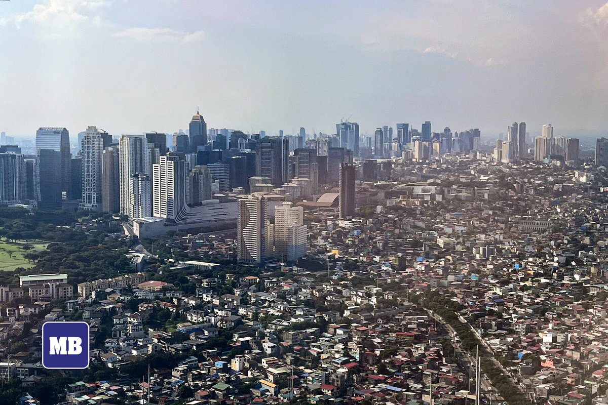 manilabulletin's tweet photo. LOOK: A contrast between residential communities and skyscrapers is seen across Metro Manila on Thursday, July 2, 2026.

According to new data from the World Bank, the Philippines has joined the upper-middle-income bracket, with a gross national income (GNI) per capita of $4,850 in 2025, up from $4,470 in 2024. 

📷 Santi San Juan | MB