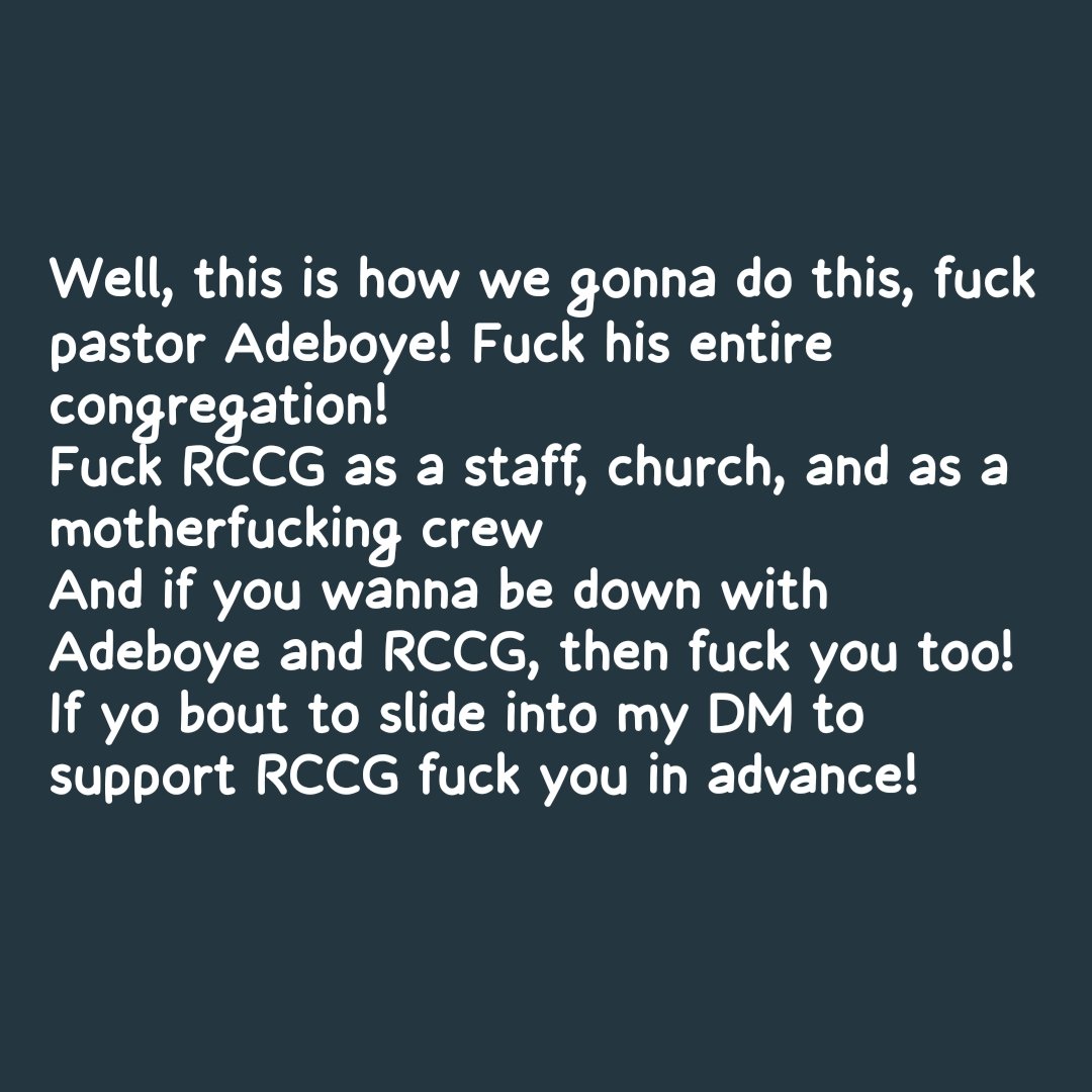 ayeni16867's tweet photo. @rccghq Fuck y'all including your yahoo pastor @PastorEAAdeboye https://t.co/Fo55pzP9Zt