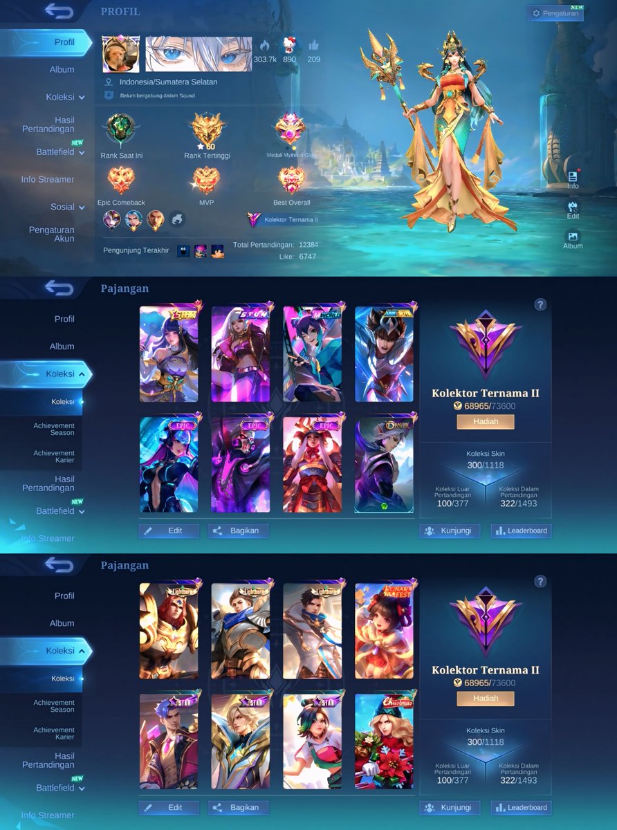 gyuvny's tweet photo. wts akun ml skin 300 ternama II allkos mail fresh 135k #zonauang https://t.co/ttXsCMky2P