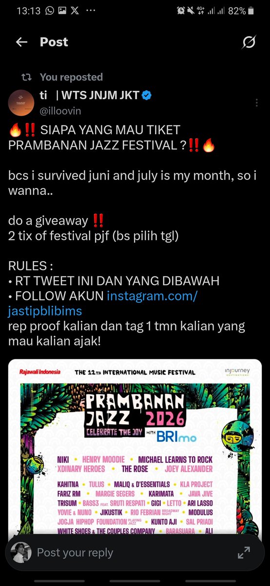 themoonflaweu's tweet photo. @illoovin kakkk makasii sebelumnyaa, aku izin joiiinn!! yaampun aku pengen bgt ketemu NIKI my cewek gueh ituuu😭 dari jaman dahsyat sampe coachella hatam bgtt akuu. cuma dari dulu mau liat dia gabisa teruss. kali ini semoga beruntungg nihh WISH ME LUCK PAKE BANGETT!!! https://t.co/kUrk6EGvzB