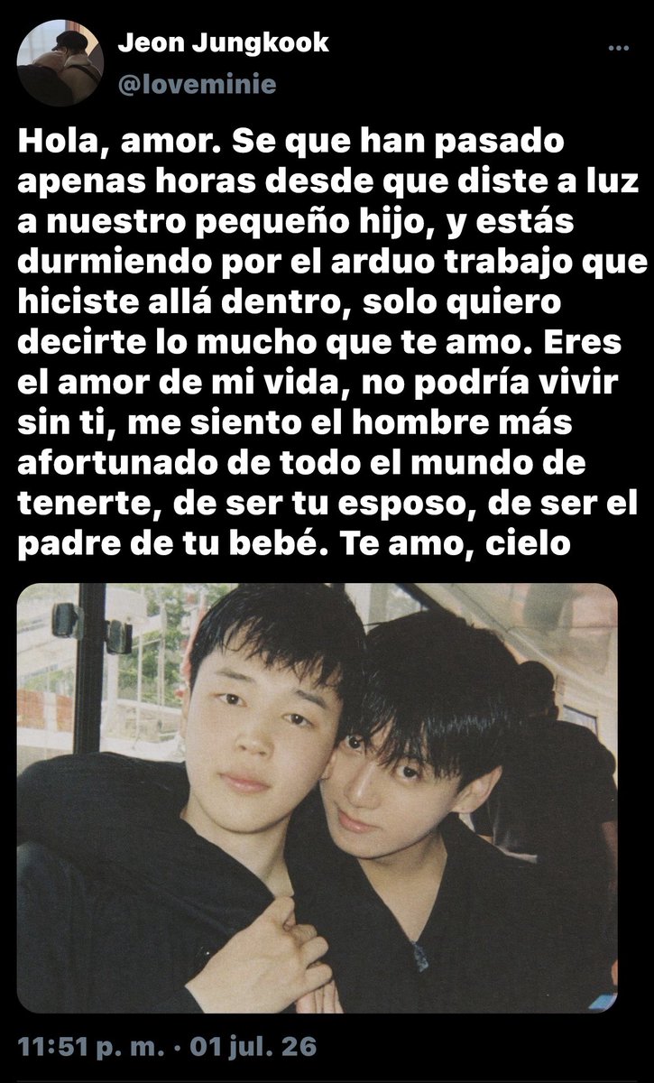 lilykooktales's tweet photo. a few tweets 🍼🐣 #kookminau

Jm acaba de tener a su bebé, y Jk es el hombre más feliz de todo el mundo https://t.co/V0jIGBnPxU