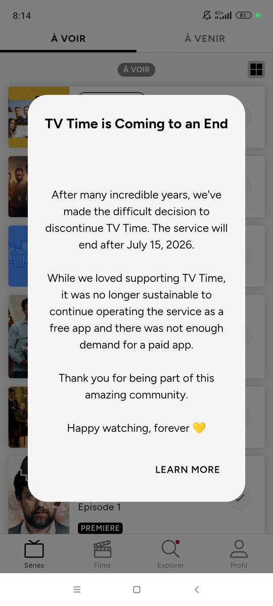Sabi60's tweet photo. Je suis en dépression 😭
Cette appli c'est ma vie ! #serieaddict #tvtime https://t.co/Jie6hCg8wu