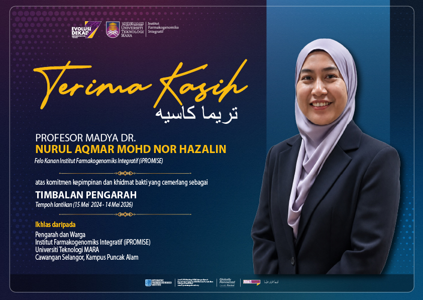 iPROMISE_UiTM's tweet photo. Setinggi-tinggi penghargaan dan ucapan terima kasih kepada Profesor Madya Dr. Nurul Aqmar Mohd Nor Hazalin atas komitmen, kepimpinan dan khidmat bakti yang cemerlang sepanjang menyandang amanah sebagai Timbalan Pengarah iPROMISE. 
#uitm
#ipromise
#terimakasih https://t.co/tjTV7KsXsB