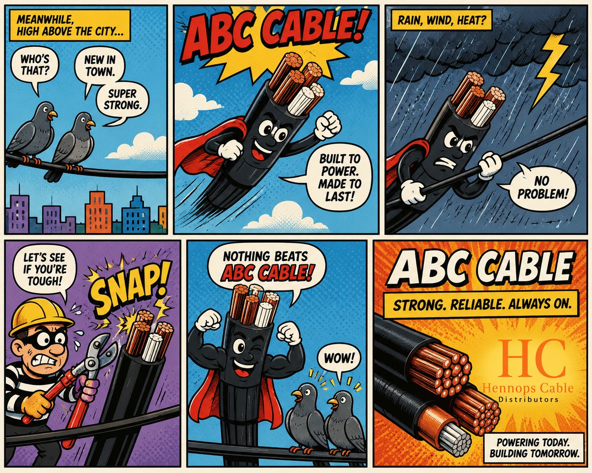 HennopsCable's tweet photo. ⚡ ABC Cable – IN STOCK &amp; READY ! ⚡

Looking for reliable Aerial Bundled Conductor (ABC) Cable? We've got you covered.

✅ High-quality products
✅ Competitive pricing
✅ Fast nationwide delivery
✅ Expert service you can rely on https://t.co/mFPWFcv1Fp