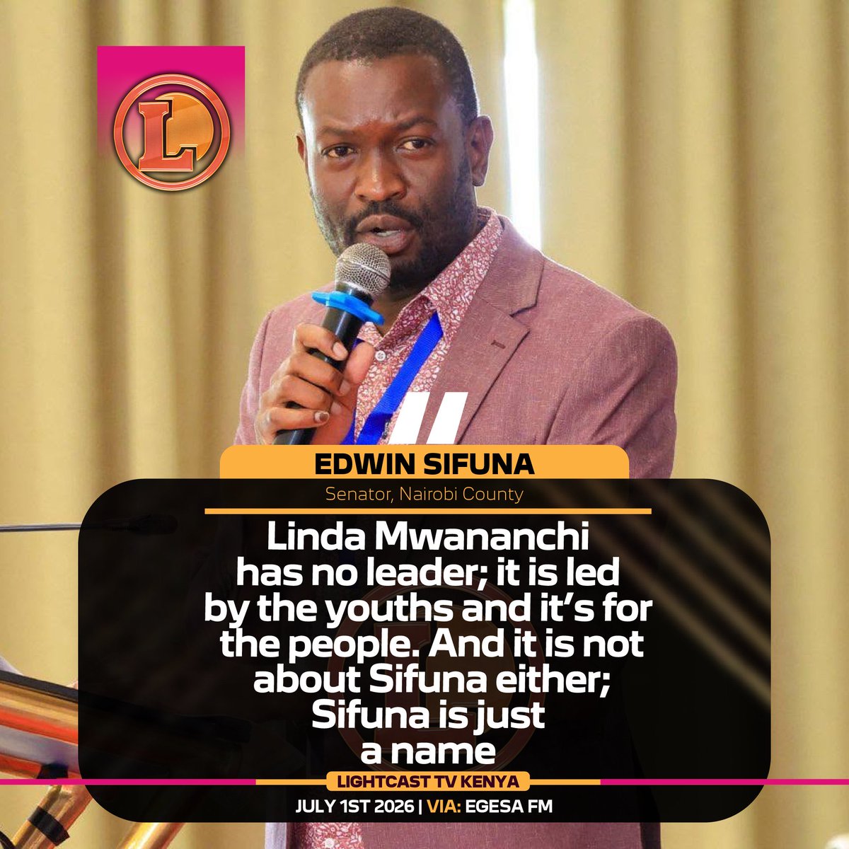 Disembe's tweet photo. Sifuna to Orengo: LINDA MWANANCHI HAS NO LEADER. https://t.co/p9p8jVFQpK